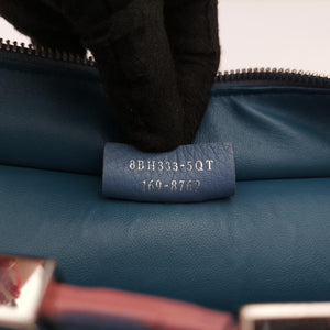 Pre-owned Fendi Petite 3Jours Blue Leather 8BH333 shoulderbag | stylenewstar