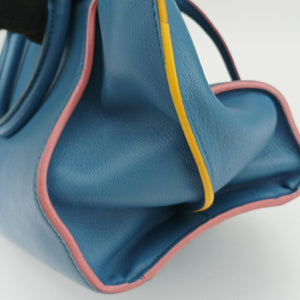 Pre-owned Fendi Petite 3Jours Blue Leather 8BH333 shoulderbag | stylenewstar