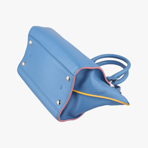 Pre-owned Fendi Petite 3Jours Blue Leather 8BH333 shoulderbag | stylenewstar