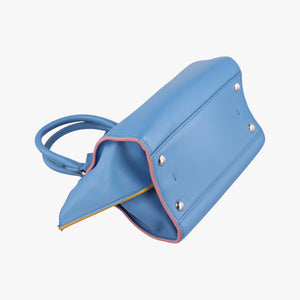 Pre-owned Fendi Petite 3Jours Blue Leather 8BH333 shoulderbag | stylenewstar