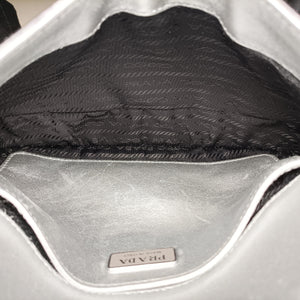 Pre-owned Prada Cleo Flap Silver Leather handbag | stylenewstar