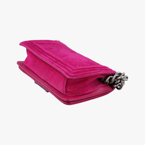 Secondhand Chanel BOY CHANEL Rose velour A67416 shoulderbag | stylenewstar