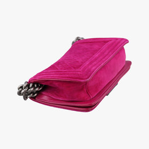 Secondhand Chanel BOY CHANEL Rose velour A67416 shoulderbag | stylenewstar