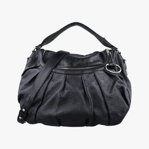 Pre-owned Gucci Icon Bit Black Leather 228584 shoulderbag | stylenewstar