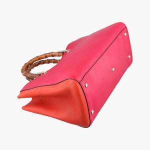 Vintage Gucci Bamboo Shopper Red×Orange Leather 323660 shoulderbag | stylenewstar