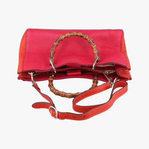 Vintage Gucci Bamboo Shopper Red×Orange Leather 323660 shoulderbag | stylenewstar