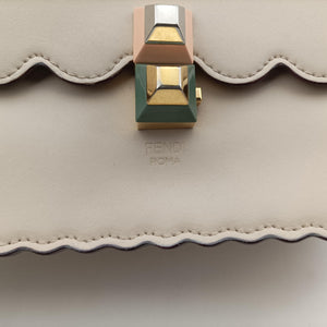 Pre-owned Fendi KAN I White Leather 8BT283 shoulderbag | stylenewstar