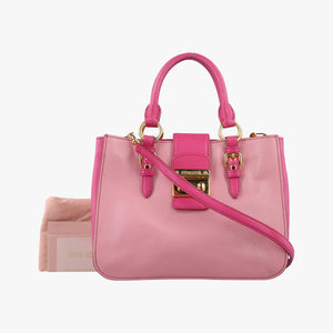 Pre-owned Miu Miu Madras Pink Leather shoulderbag | stylenewstar