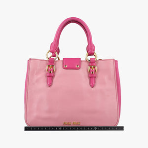 Pre-owned Miu Miu Madras Pink Leather shoulderbag | stylenewstar