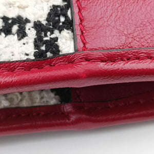 Pre-owned Gucci Rajah White×red tweed × leather 537219 shoulderbag | stylenewstar