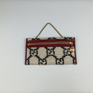 Pre-owned Gucci Rajah White×red tweed × leather 537219 shoulderbag | stylenewstar