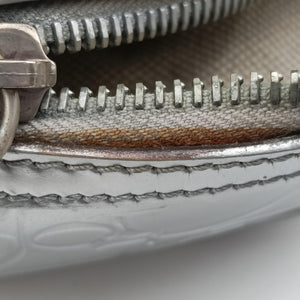 Pre-owned Christian Dior Ultimate Trotter pattern Silver Patent handbag | stylenewstar