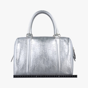 Pre-owned Christian Dior Ultimate Trotter pattern Silver Patent handbag | stylenewstar