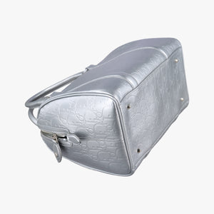 Pre-owned Christian Dior Ultimate Trotter pattern Silver Patent handbag | stylenewstar