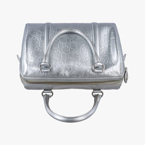 Pre-owned Christian Dior Ultimate Trotter pattern Silver Patent handbag | stylenewstar