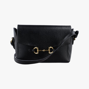 Pre-owned Gucci Horsebit 1955 Black Leather 732314 shoulderbag | stylenewstar