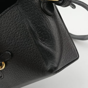 Pre-owned Gucci Horsebit 1955 Black Leather 732314 shoulderbag | stylenewstar