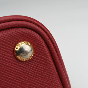Pre-owned Prada Double Cuir Red SAFFIANO Leather B2756T handbag | stylenewstar