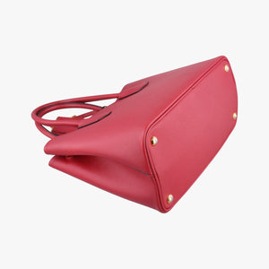 Pre-owned Prada Double Cuir Red SAFFIANO Leather B2756T handbag | stylenewstar