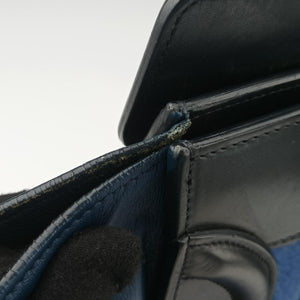 Secondhand Celine Luggage Micro shopper Blue×black Leather handbag | stylenewstar