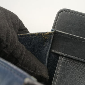 Secondhand Celine Luggage Micro shopper Blue×black Leather handbag | stylenewstar