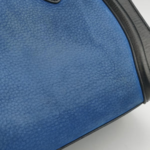 Secondhand Celine Luggage Micro shopper Blue×black Leather handbag | stylenewstar