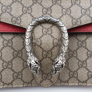 Pre-owned Gucci Dionysus beige×red PVC coated canvas× suede 400249 shoulderbag | stylenewstar