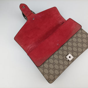Pre-owned Gucci Dionysus beige×red PVC coated canvas× suede 400249 shoulderbag | stylenewstar