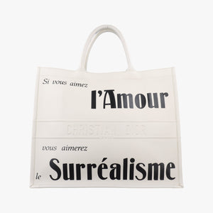 Pre-owned Christian Dior BOOK TOTE White Leather handbag | stylenewstar