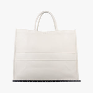 Pre-owned Christian Dior BOOK TOTE White Leather handbag | stylenewstar