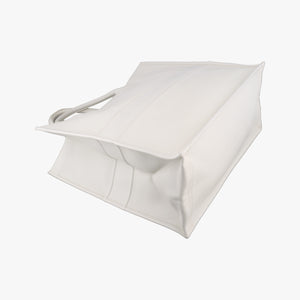 Pre-owned Christian Dior BOOK TOTE White Leather handbag | stylenewstar