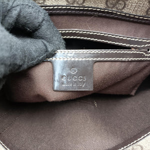 Pre-owned Gucci Jackie Brown PVC coated canvas×Leather 203495 handbag | stylenewstar