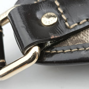 Pre-owned Gucci Jackie Brown PVC coated canvas×Leather 203495 handbag | stylenewstar