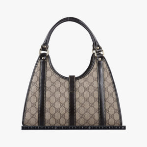 Pre-owned Gucci Jackie Brown PVC coated canvas×Leather 203495 handbag | stylenewstar