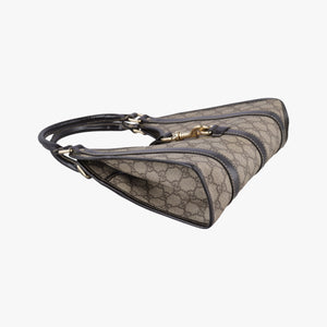 Pre-owned Gucci Jackie Brown PVC coated canvas×Leather 203495 handbag | stylenewstar