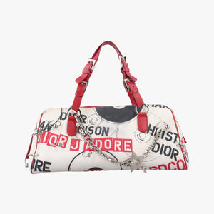 Pre-owned Christian Dior Hardcore White canvas×Leather handbag | stylenewstar