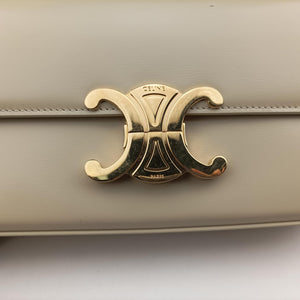 Secondhand Celine Claude Triomphe Beige Leather shoulderbag | stylenewstar