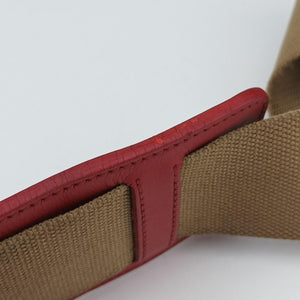 Pre-owned Prada logo jacquard khaki×red Fabric × leather shoulderbag | stylenewstar