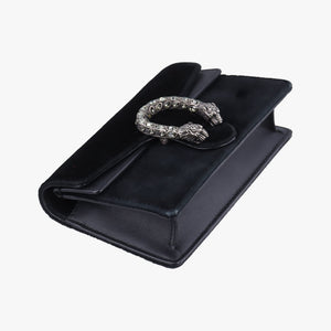 Pre-owned Gucci Dionysus Black velour×Leather 476432 shoulderbag | stylenewstar