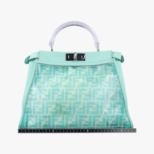 Secondhand Fendi PEEKABOO Green Clear PVC× Leather 8BN290 shoulderbag | stylenewstar