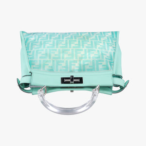 Secondhand Fendi PEEKABOO Green Clear PVC× Leather 8BN290 shoulderbag | stylenewstar