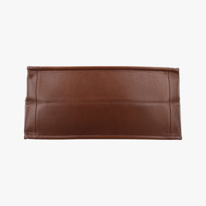 Pre-owned Christian Dior Book Tote Brown leather handbag | stylenewstar