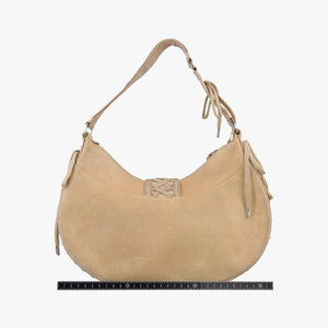 Pre-owned Christian Dior Admit It Beige suede shoulderbag | stylenewstar