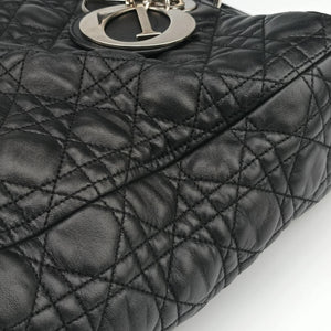 Pre-owned Christian Dior Lady Dior Black lambskin shoulderbag | stylenewstar