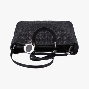 Pre-owned Christian Dior Lady Dior Black lambskin shoulderbag | stylenewstar