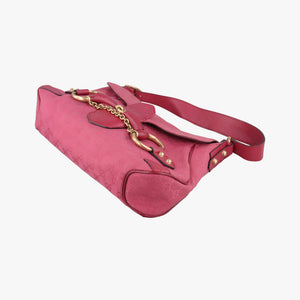 Pre-owned Gucci Horsebit Pink canvas×Leather 114915 shoulderbag | stylenewstar