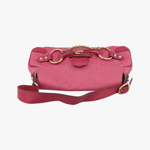 Pre-owned Gucci Horsebit Pink canvas×Leather 114915 shoulderbag | stylenewstar