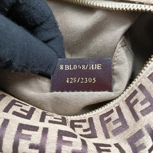 Pre-owned Fendi Zucchino Glitter Logo Multicolour canvas 8BL068 bostonbag | stylenewstar