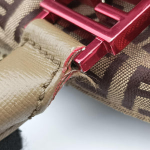 Pre-owned Fendi Zucchino Glitter Logo Multicolour canvas 8BL068 bostonbag | stylenewstar