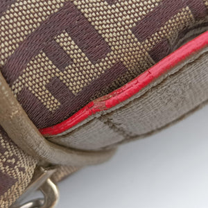 Pre-owned Fendi Zucchino Glitter Logo Multicolour canvas 8BL068 bostonbag | stylenewstar